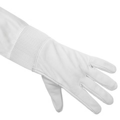 Beekeeping Ventilated Gloves Goatskin Leather, Canvas Sleeve Elastic Cuff, Sm