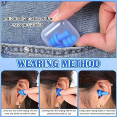 10 Pairs Reusable Silicone Ear Plugs Noise Reduction Sleep Swimming Set – NEW