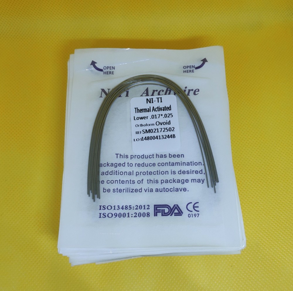 50 Packs Dental Arch Wires Orthodontic Thermal Activated NITI Rectangular Ovoid