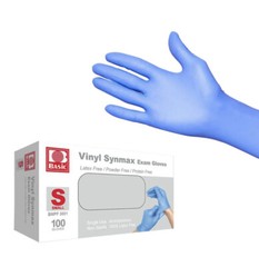 Basic 10-2000PCS Blue Synmax Vinyl Exam Gloves Latex-Free S-SIZE- 4 BOXES (400)