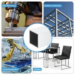 Aluminum Square Tubing 1.5×1.5×16 Inch 0.08 Wall 6063 Metal Profile 2 PCS