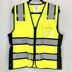 Women’s 8-Pocket hi vis vest Saftey Green Yellow ANSI Compliant sz M Medium