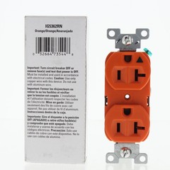 Eaton Orange Isolated Ground Heavy Duty Receptacle Outlet 20A 125V IG5362RN
