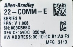 UP TO 20 AVAILABLE Allen Bradley 22-COMM-E Ethernet Module with Cable VER 1.007