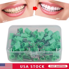 100Pcs Dental dentist Rubber Prophy Tooth Polish Cups Brushes Polishing green us