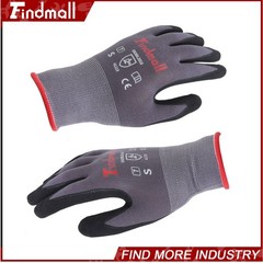 Findmall 3 Pairs Work Gloves MicroFoam Nitrile Coated Knit Nylon Gloves S-Size