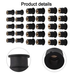 Rubberized Brass Nuts Neoprene Well Nuts Various Sizes High Strength Rubber