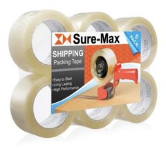 Clear Packing Tape Box Shipping – 6 Pack – 1.8 mil 2″ x 110 Yards