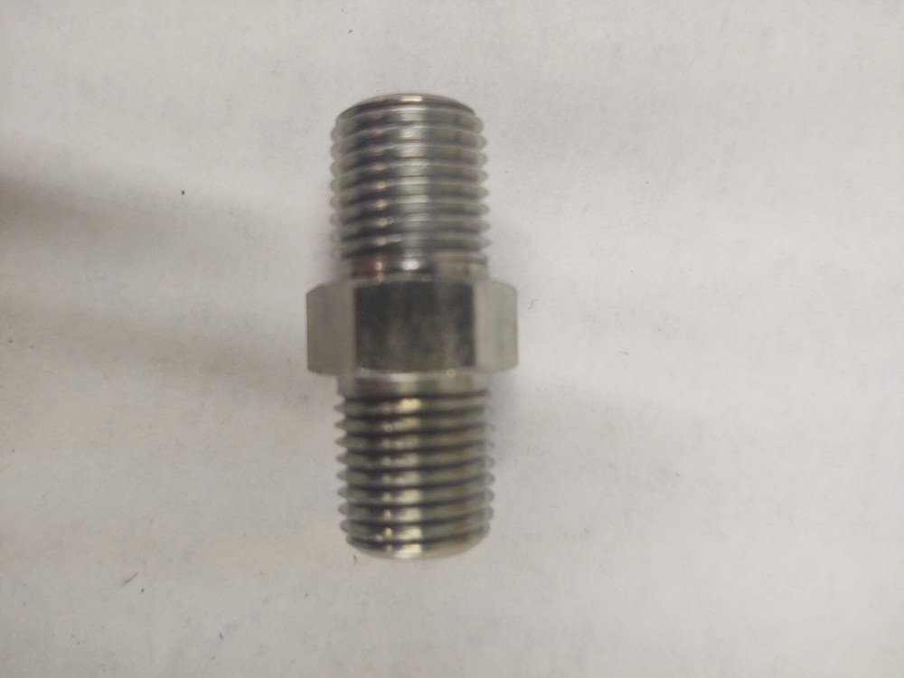 Fitting, hex coupling, 1/4 MNPT x 1/4 MNPT, steel Zn plated