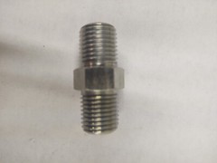 Fitting, hex coupling, 1/4 MNPT x 1/4 MNPT, steel Zn plated