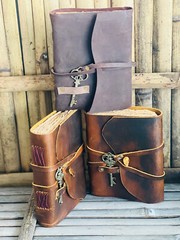 5×7 in Combo Of 3 Leather Key Journals Blank Deckle Vinatge best gift for Unisex
