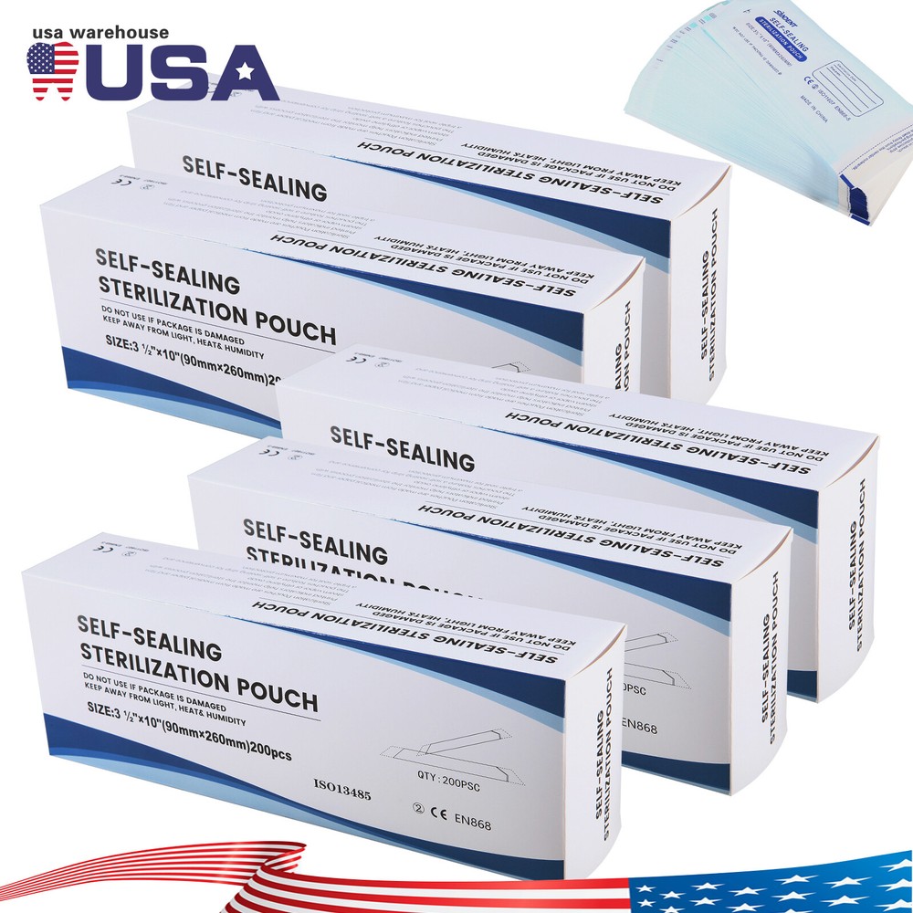 3.5″x10″ Self-Sealing Sterilization Pouches for Autoclave (Choose Quantity)