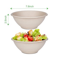 Large Paper Bowls, 40oz Compostable Bowls, 120 Pack Heavy Duty Disposable Bow…