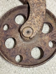 Vtg. Cast Iron Railway Cart Wheel / Caster Nice Industrial Salvage Wheels Spin