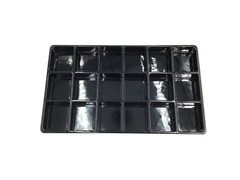 Heavy Duty Jet-Stone 2 Compartment Stackable Plastic Tray Organizer Black/White