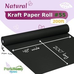 Perkhomy 48″ X 2,400″ (200′) Black Kraft Paper Roll for Craft Bulletin Board Pap