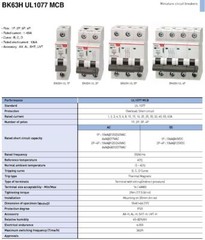 30 Amp LSis 3 Pole Din Rail MCB Circuit Breaker UL1077 10kA @ 480V; 6kA @ 240V