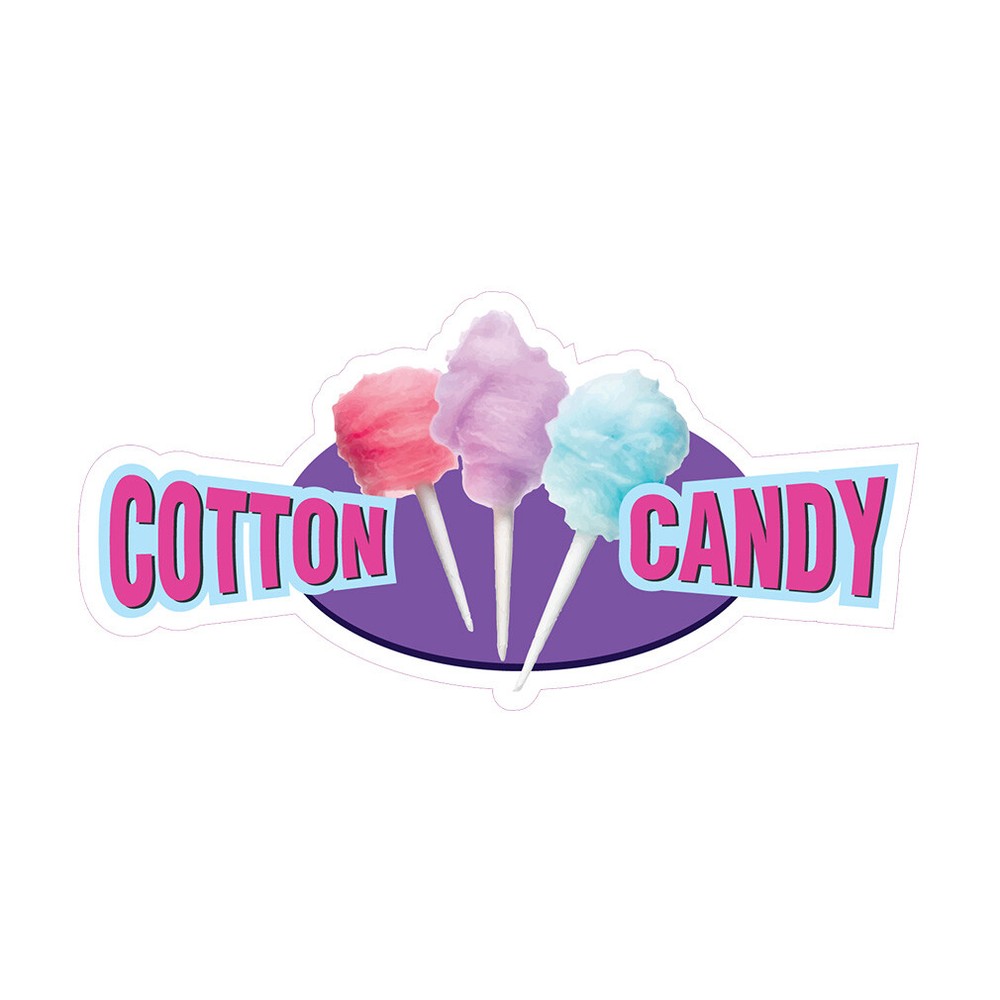 Food Truck Decals Cotton Candy Style B Retail Concession Concession Sign Purple