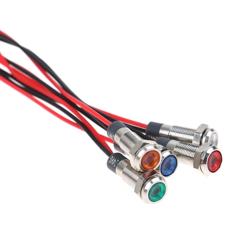 5X Car Boat Indicator Light 12V 6mm LED Pilot Dash Dashboard Panel Warning Lamp