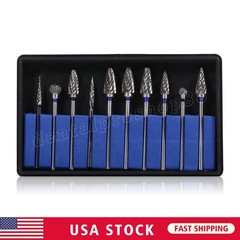10 Dental Tungsten Carbide Cutter Burs Plaster Alloy Acrylic Drill 2.35MM HP2.35