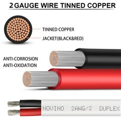 2 Gauge Marine Wire Duplex Grade Wire,2 AWG 5ft Tinned 5 ft, White