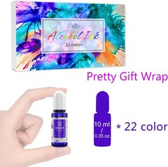 Alcohol Ink Set – 22 Colors x 0.35oz Alcohol Based Ink for Epoxy Resin Painting,