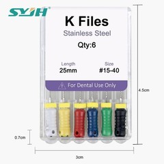 Dental Endo Root Canal File K-files 25mm Stainless Steel #6#8#10#15-40 Hand File