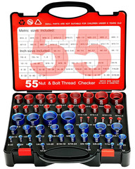 55 Pcs Nut and Bolt Thread Checker, 25 Metric & 30 Standard, for Tight Spaces
