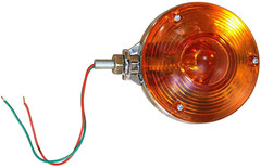 2 PCS Red/Amber Round Side Marker Light Lamp Dual Face Turn Signal for Tractor