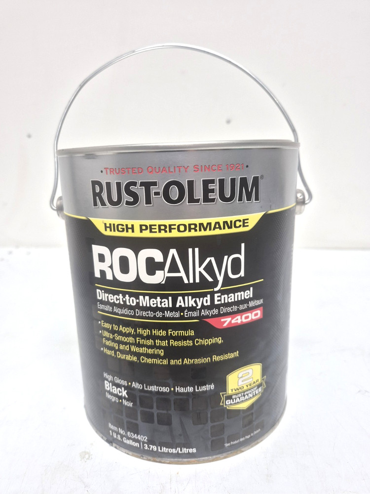 Rust-oleum 634402 7400 Alkyd Enamel, High Gloss Black, 1 gal 5A264