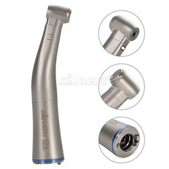 Dental 1:1 Fiber Optic LED Contra Angle Handpiece 4 Spray Push Button fit NSK po