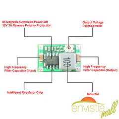 Mini360 Ultra-Small 1-17V DC Step-Down Module for RC Airplanes, Quadcopters, DIY
