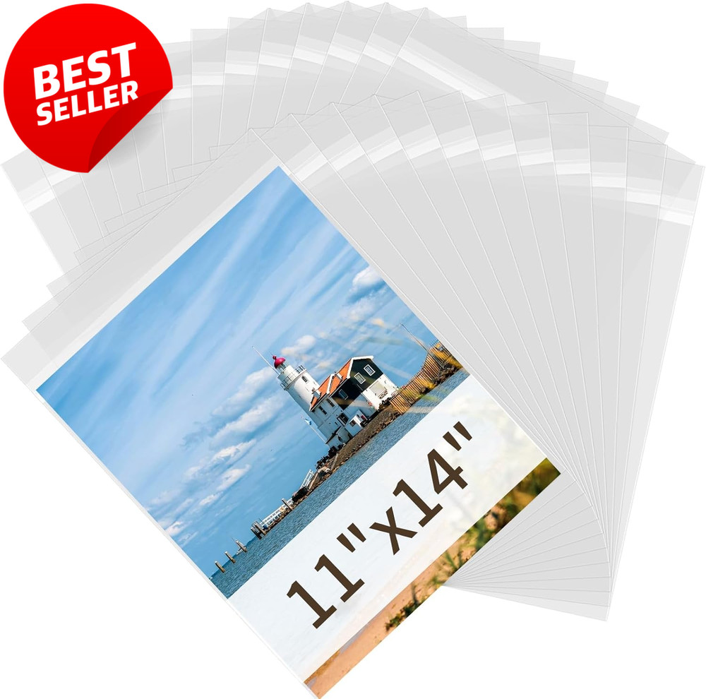 25 Pack 11×14 Acid Free Art Sleeves Clear Photo Protectors – US
