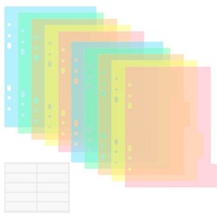 10PCS A5 Size Dividers for 6 Ring Binder,with Reinforced Edge and 10 Tabs,Pap…