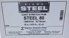 Sigma Steel Hand Stretch Shrink Pallet Wrap Cast Film 80 Gauge 16″ x 1500′ Roll