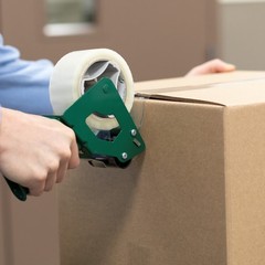 General Purpose Packing Tape Gun with Foam Handle, Clear1.88 in x 55 yd, 2 Rolls