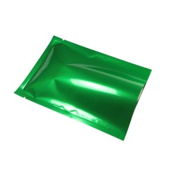 Many Sizes for Glossy Green Flat Foil Mylar Heat-Sealable Open Top Pouch Bag G07