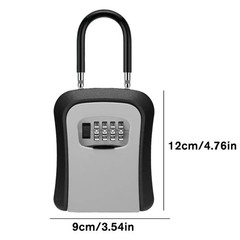 Wall Mounted Key Lock Box Key Safe Box Weatherproof 4 Digit Combination Key Stor