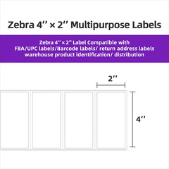 12 Rolls 4″ X 2″ Direct Thermal Labels for Barcodes Postage Address Shipping Lab