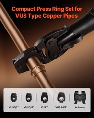VEVOR 5PCS ProPress Pressing Kit 4PCS Press Rings 1/2″ to 1-1/4″ & R8 Actuator