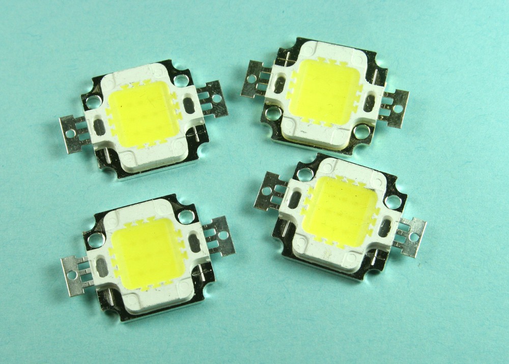 NEW 10pcs 10W Cool White LED 9-12v, 1Amp, 800-900LM, 6000-6500K, 140 degrees
