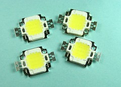 NEW! 4pcs 10W COOL White LED 9-12v, 1Amp, 800-900LM, 6000-6500K, 140 degrees