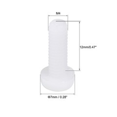 M4x12mm Nylon Phillips Cross Pan Head Machine Screws Bolts White 20Pcs