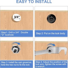 Harbor Freight Tool Cart Lock – Zinc Alloy (5/8 Inch 1 Pack-Black) – Hook Cam