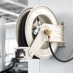 VEVOR Grease Hose Reel 1/4 in x 50 ft Retractable Spring Driven Auto Rewind