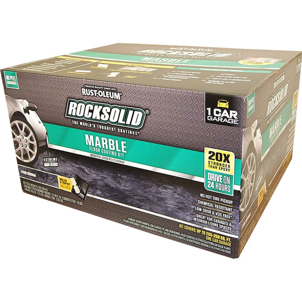 Rust-Oleum 306320 RockSolid Marble 1 Car Garage Floor Coating Kit, Stone Obsidia