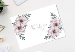 THANK YOU CARDS – PRINTABLE WATERCOLOR FLORAL DESIGN – ELEGANT & STYLISH