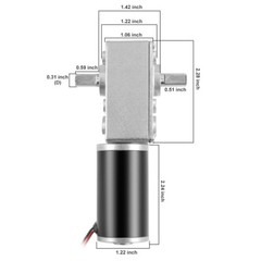Double Shaft Worm Gear Motor DC 12V 60RPM High Torque Speed Reduction