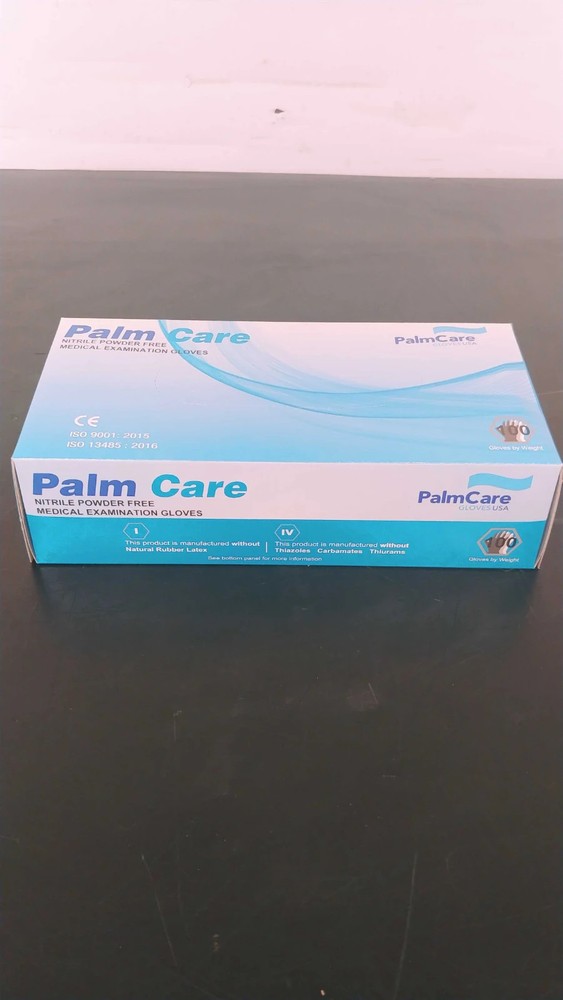 Palm Care Powder Free Nitrile Gloves (Large) Case / 10 boxes/ 1000 gloves-blue