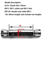 ER11 Collet Chuck Straight Shank 8mm Double End Durable CNC Milling Tool Holder